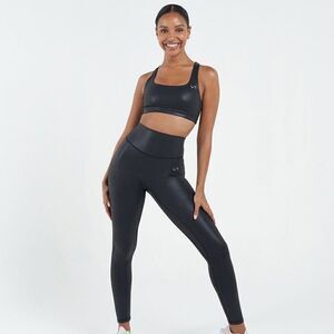 TLF Diamond Black Chrome Sports Bra and Leggings